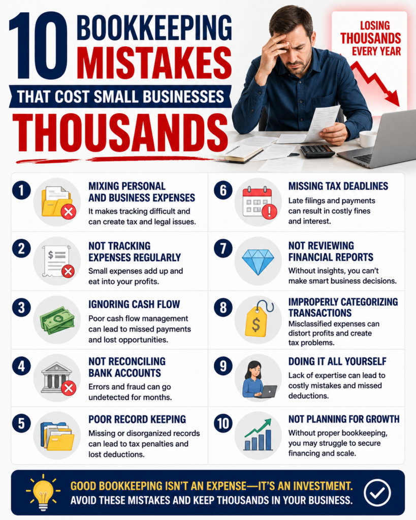 Bookkeeping Mistakes That Cost Small Businesses Thousands