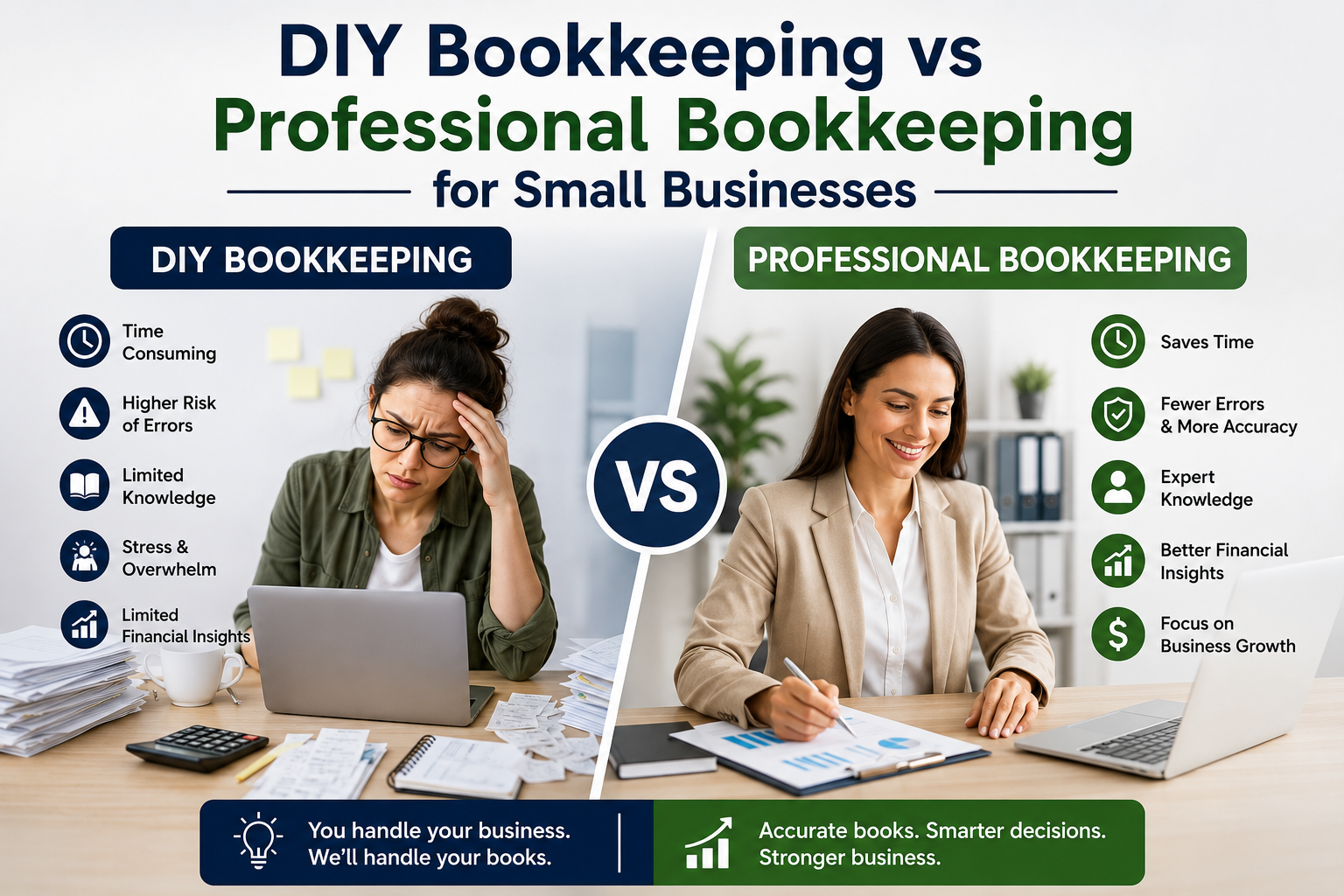 DIY Bookkeeping vs Professional Bookkeeping for Small Businesses